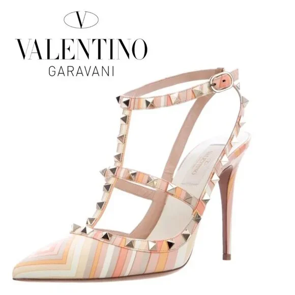 RARE Valentino Rockstud 1975 Pump, size 38.5, US 7, Matching Box NWT, MSRP $1195 - Picture 1 of 16
